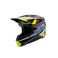 Alpinestars 2025 SM3 Youth Wurx Helmet - Black/Yellow/Blue/Red Glossy - S