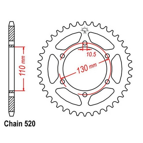  Rear Sprocket - Steel 43T 520P