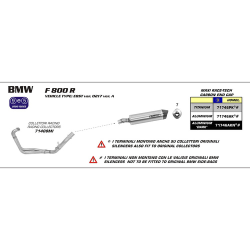 Arrow Silencer - Race-Tech Carbon End Cap - Titanium