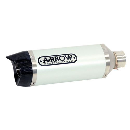 Arrow Silencer - Thunder Aluminium Silver With Carbon End Cap