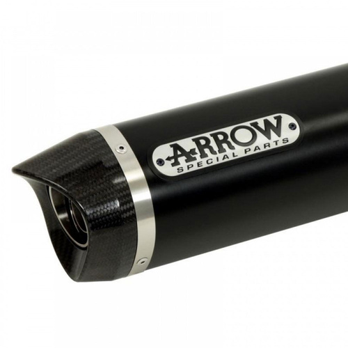 Arrow Silencer:- Indy Race Aluminium Black With Carbon End Cap