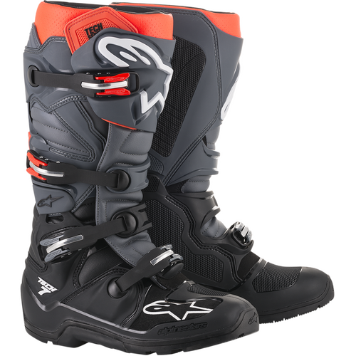 Alpinestars Tech 7 Enduro Boots - Black/Dark Grey/Fluro Red