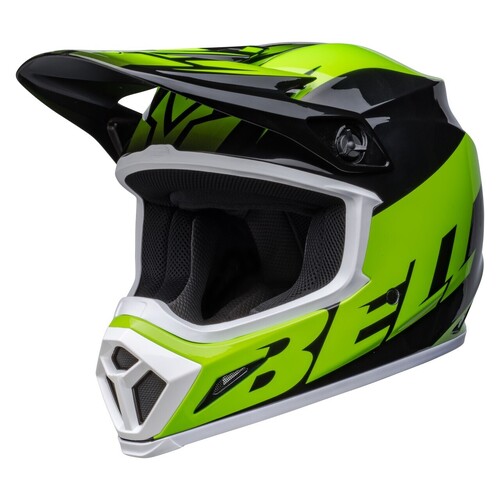 Bell MX-9 MIPS Disrupt - Gloss Black/Green Helmet