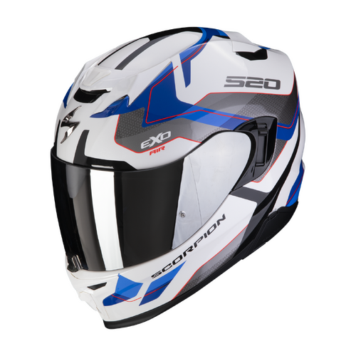 Scorpion EXO-520 Evo Air Elan Helmet - Pearl White/Blue