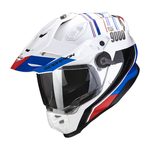 Scorpion ADF-9000 Air Desert Helmet - White/Blue/Red